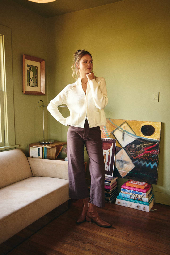 High Waisted Wide Leg Crop Pants | Linen Blend