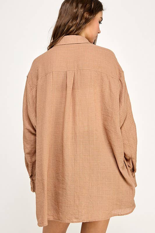 WASHED SUPER SOFT SEE THROUGH BUTTON DOWN SHIRTS