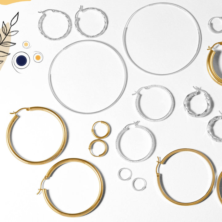 'Smooth Falling' Hoop Earrings in Sterling Silver