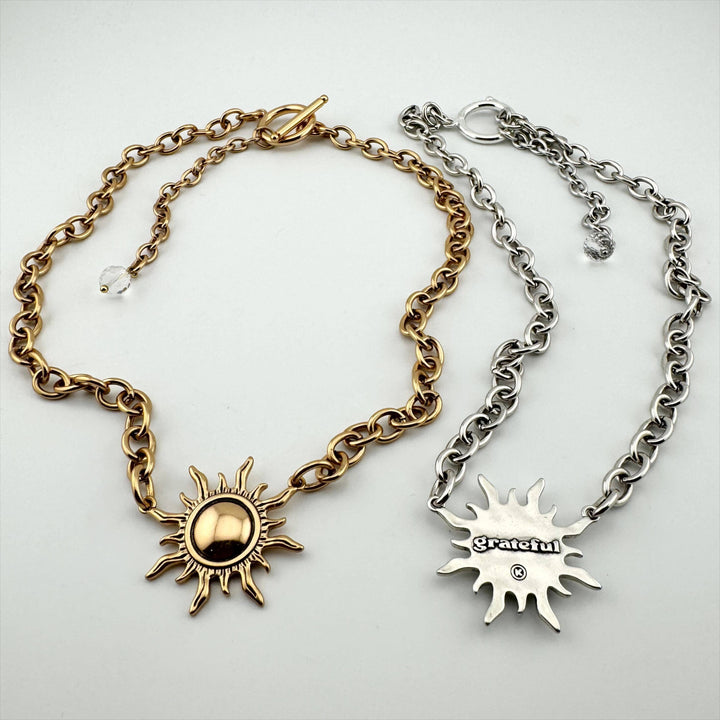 "Grateful" Sun Choker Necklace