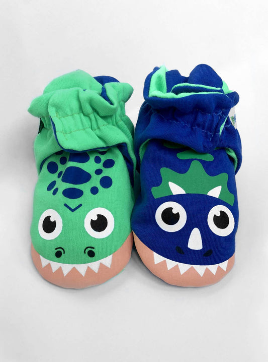 T-Rex & Triceratops Dinosaurs Non-Slip Baby Booties