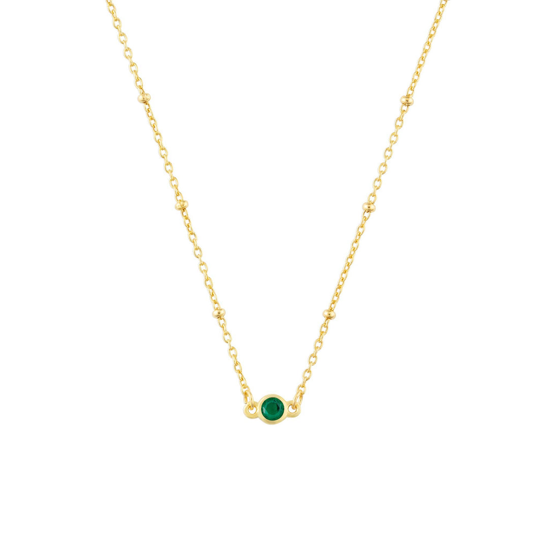MAY BIRTHSTONE NECKLACE GOLD