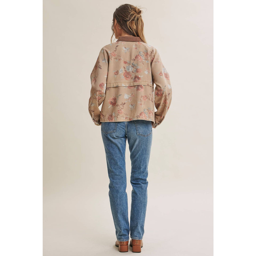 Wild Rose Vintage Floral Twill Jacket