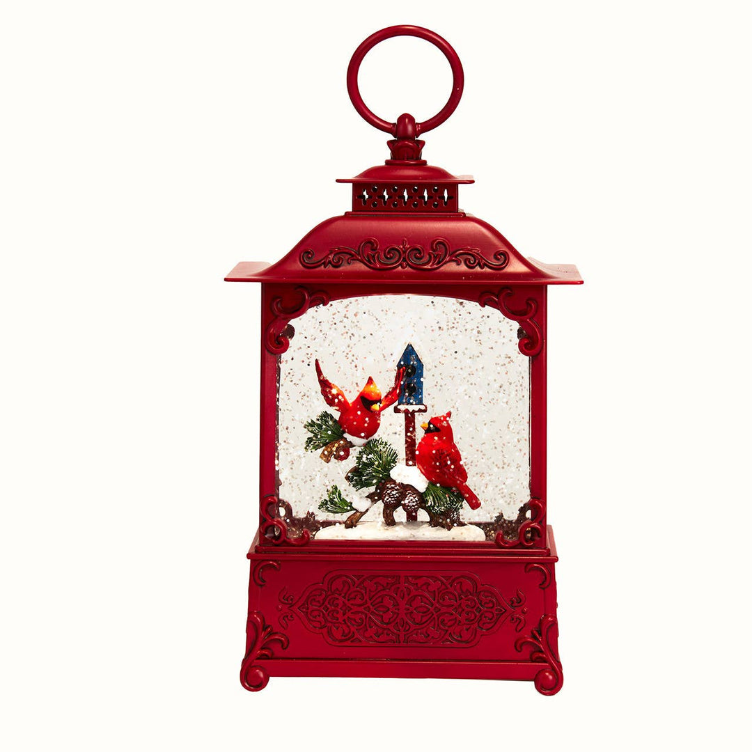 10" Cardinals Tree Glitter Lantern
