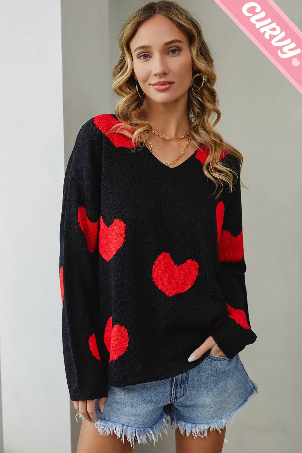 Heart Sweater - Plus Size