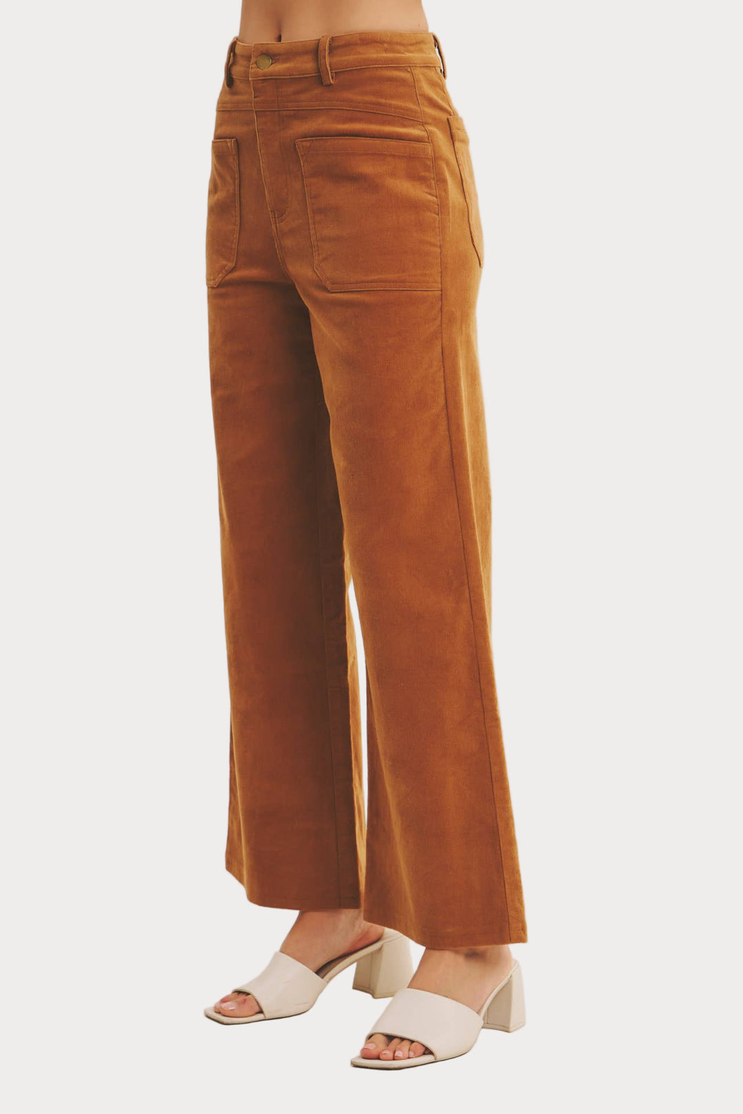 Wide Leg Corduroy Pants | High Waisted Retro Style