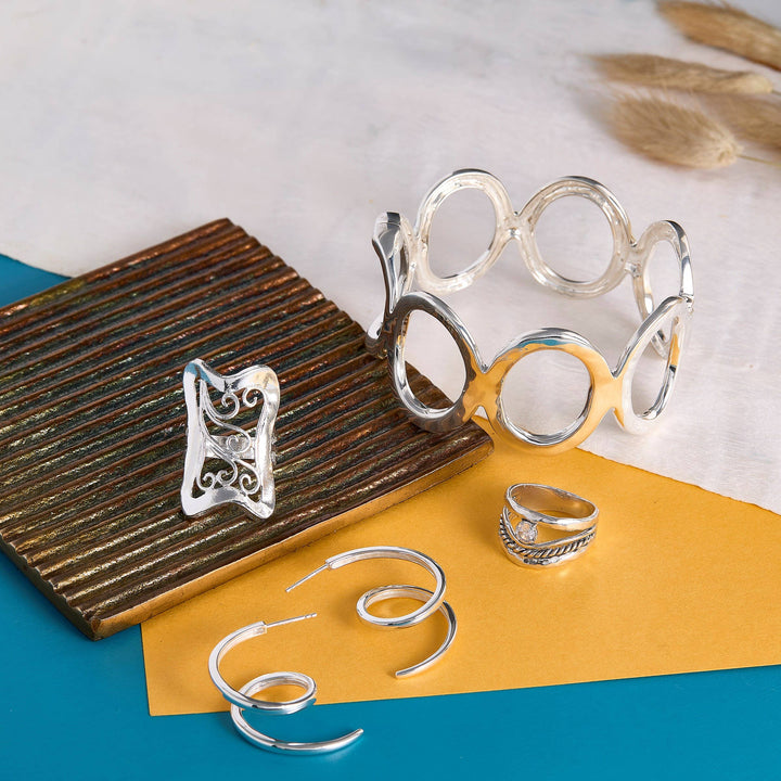 'Scribbles' Sterling Silver Drop Earrings