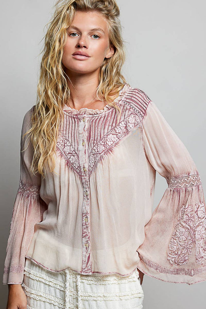 Rose Petal Ruffle Blouse