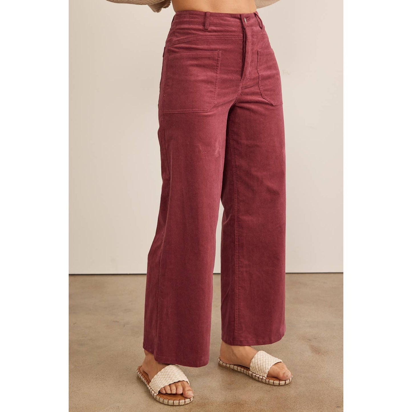 COZY CHIC WIDE LEG CORDUROY PANTS