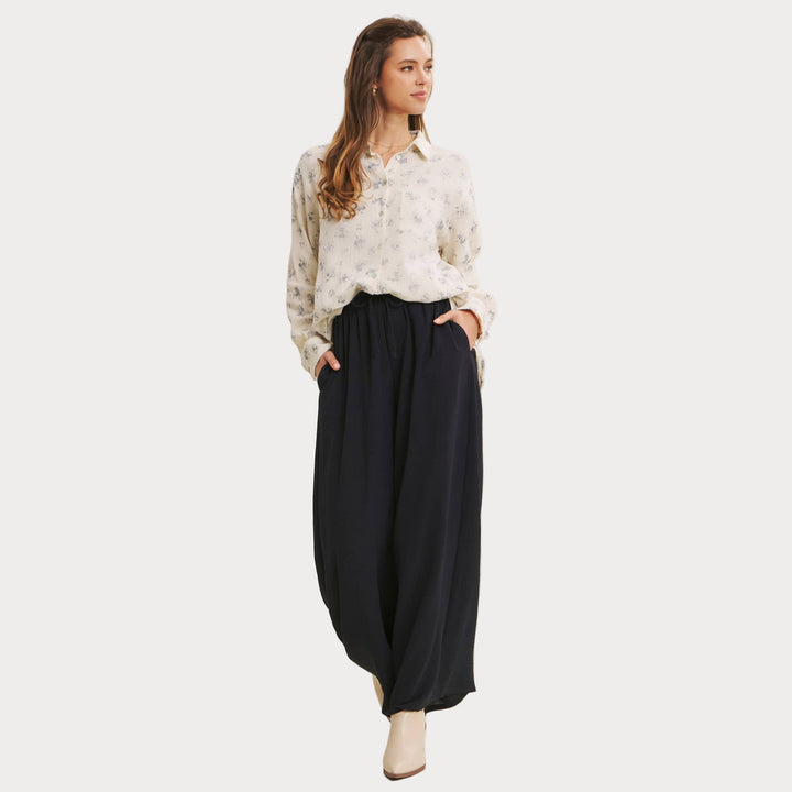 Airy Cotton Gauze Floral Shirt | Relaxed Oversized Button-Down