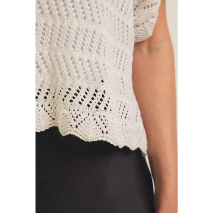 Crochet Sweater w/ Scallop Edge