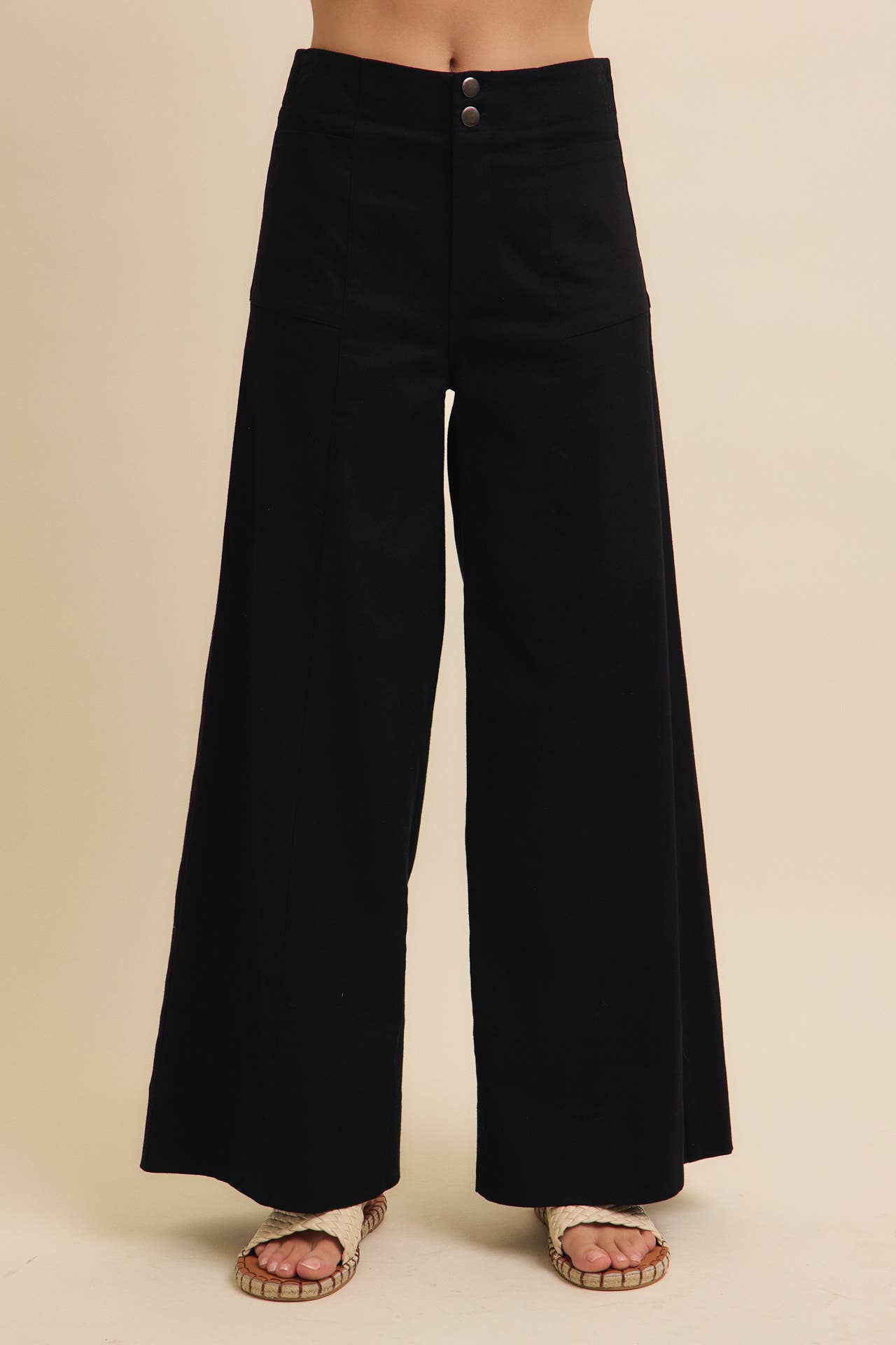 FLATTERING WIDE LEG FULL-LENGTH STRETCHY PANTS