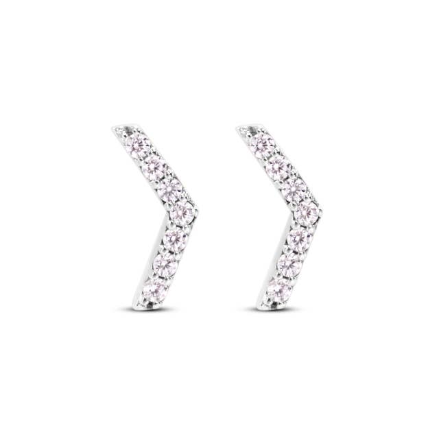 Pavé Chevron Stud Earrings