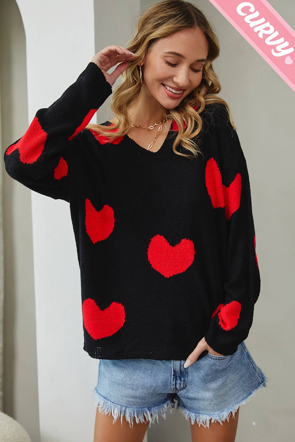 Heart Sweater - Plus Size