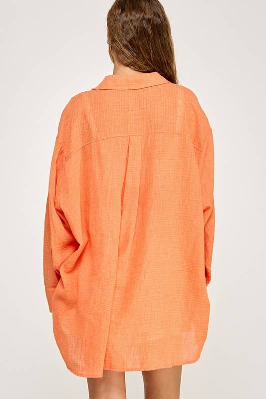 WASHED SUPER SOFT SEE THROUGH BUTTON DOWN SHIRTS