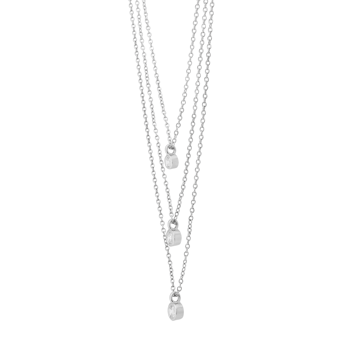 Silpada 'Triple Love' Sterling Silver Cubic Zirconia Necklace, 22"