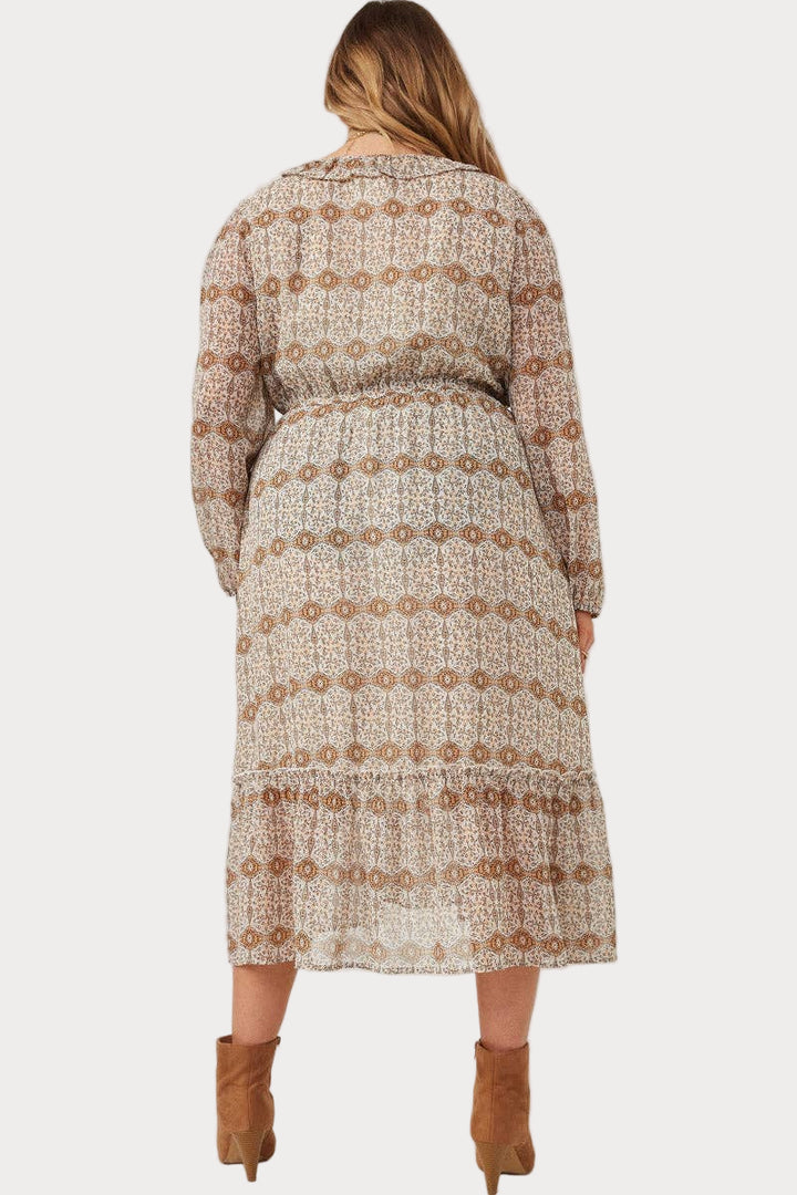 Golden Meadow Midi Dress – Timeless Boho Style
