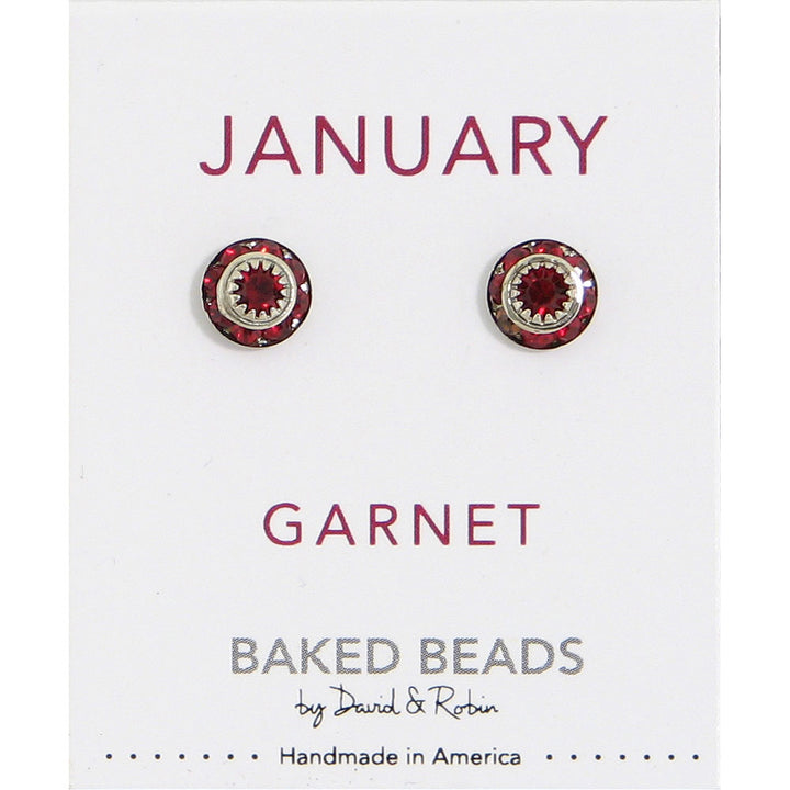 Crystal Disc Birthstone Earrings
