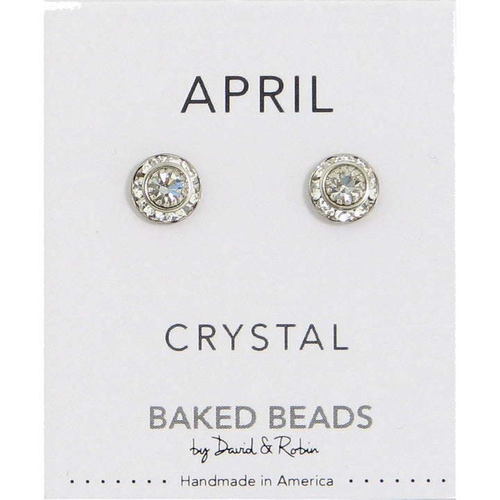 Crystal Disc Birthstone Earrings