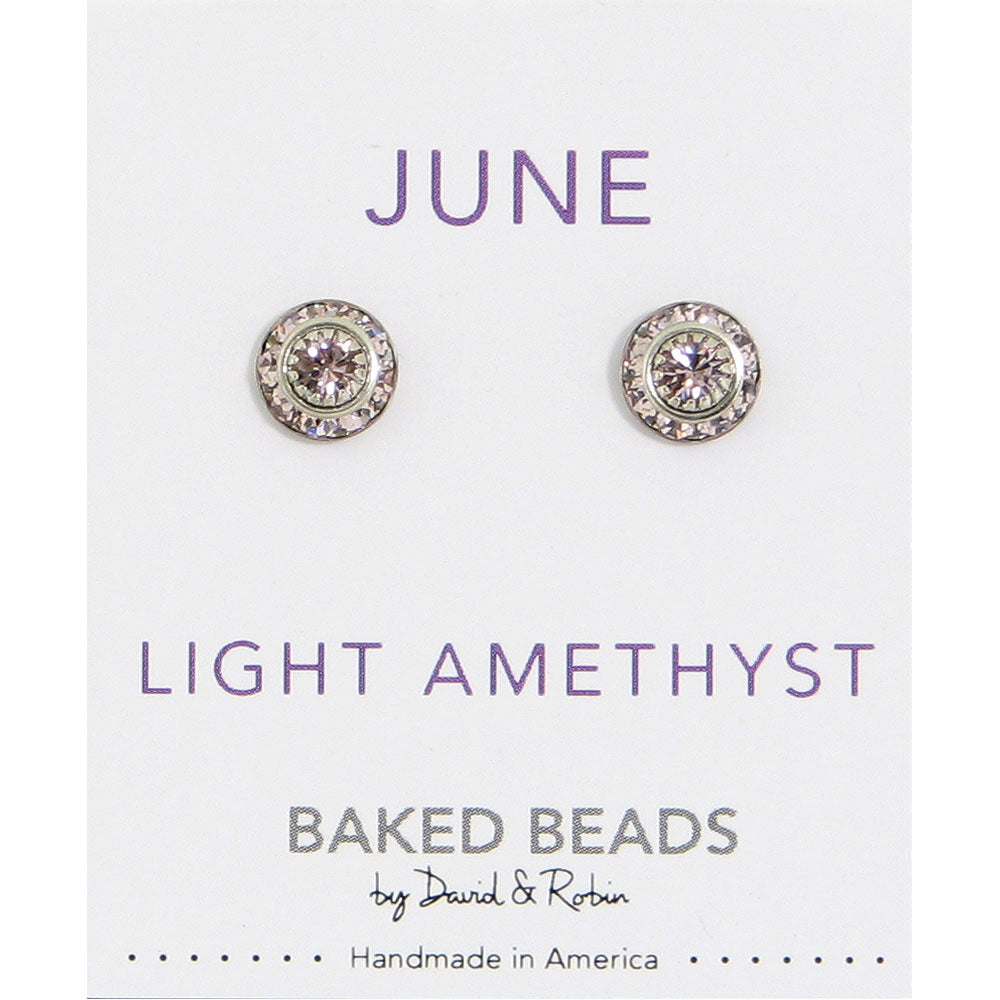 Crystal Disc Birthstone Earrings