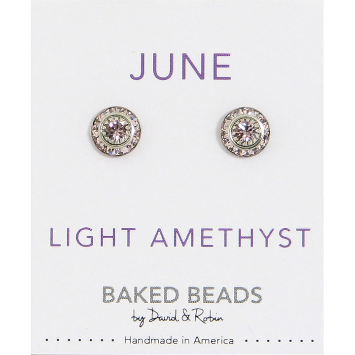 Crystal Disc Birthstone Earrings