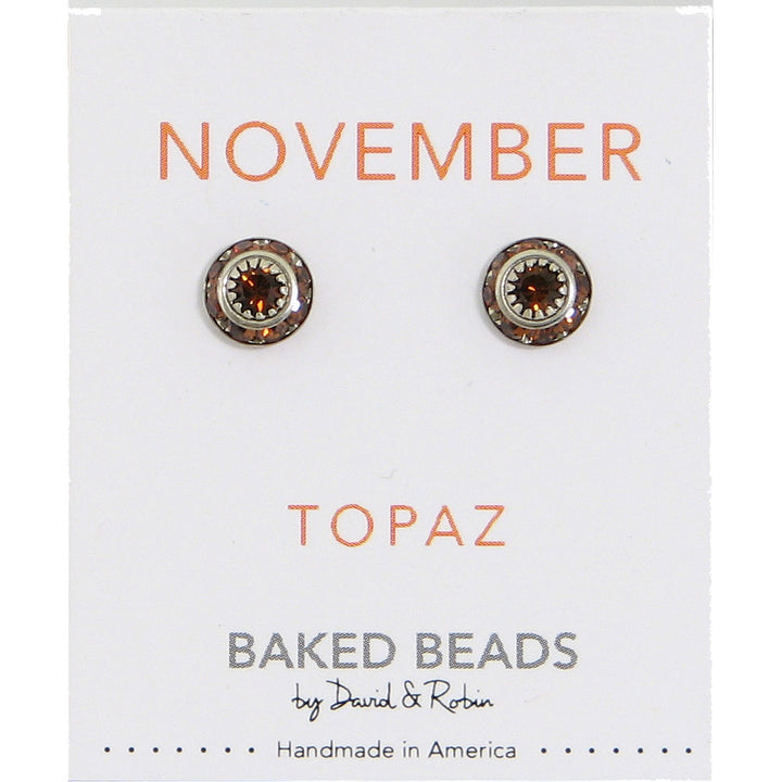 Crystal Disc Birthstone Earrings