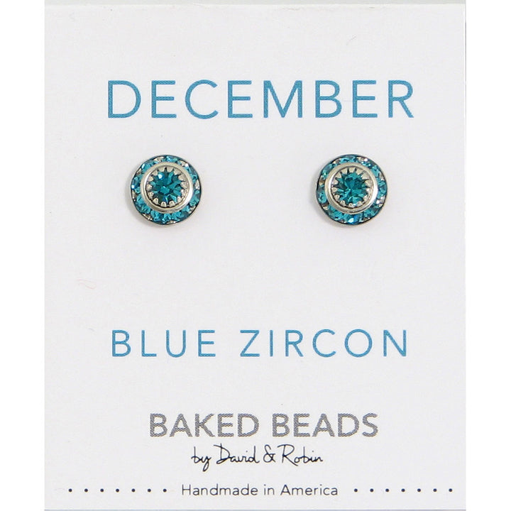 Crystal Disc Birthstone Earrings