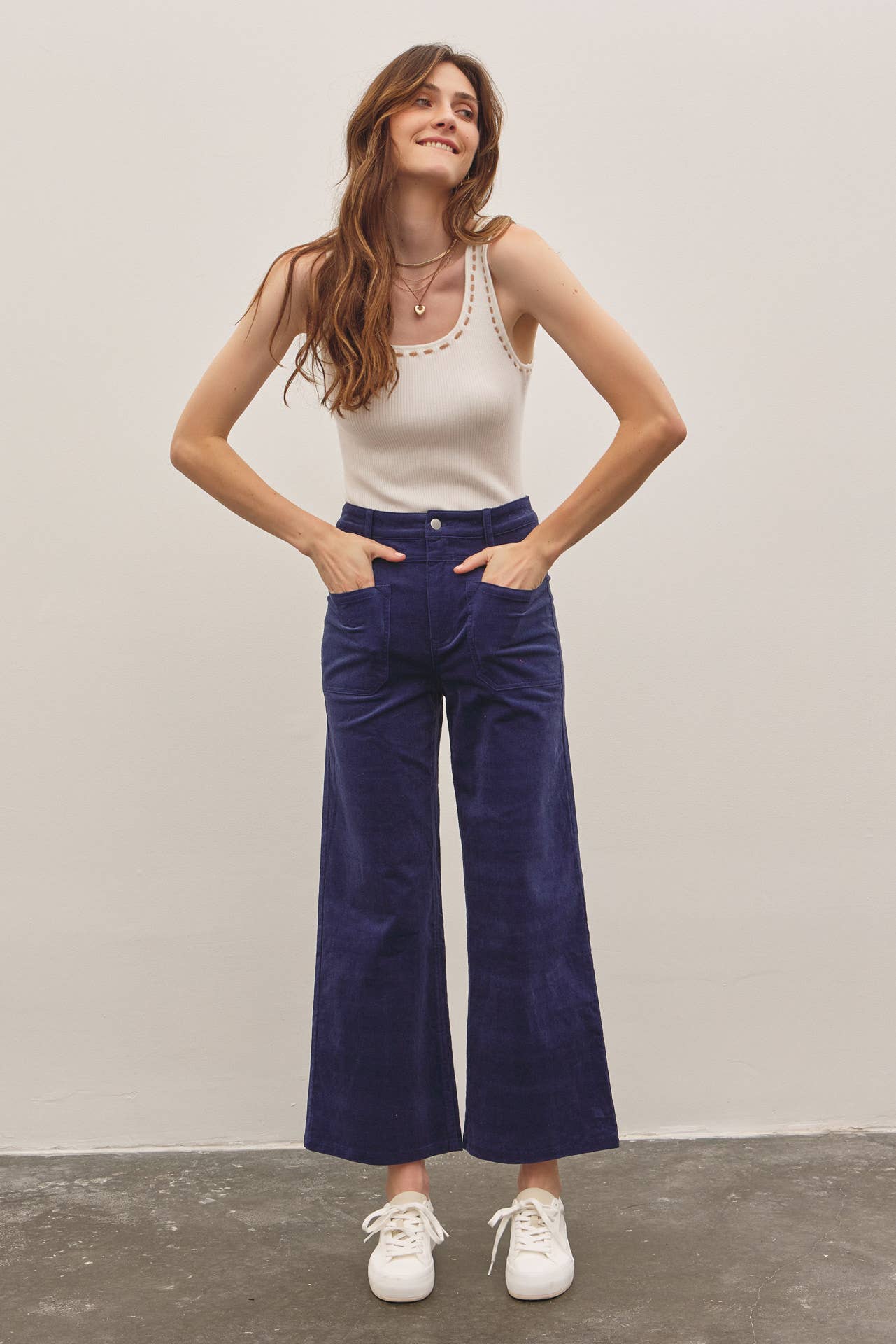 COZY CHIC WIDE LEG CORDUROY PANTS