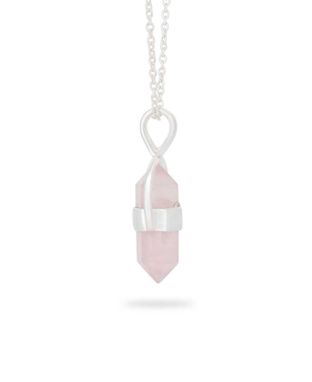 Sterling Silver Rose Quartz Point Necklace