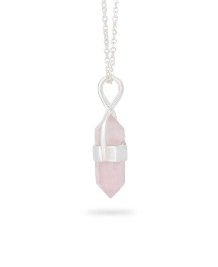 Sterling Silver Rose Quartz Point Necklace