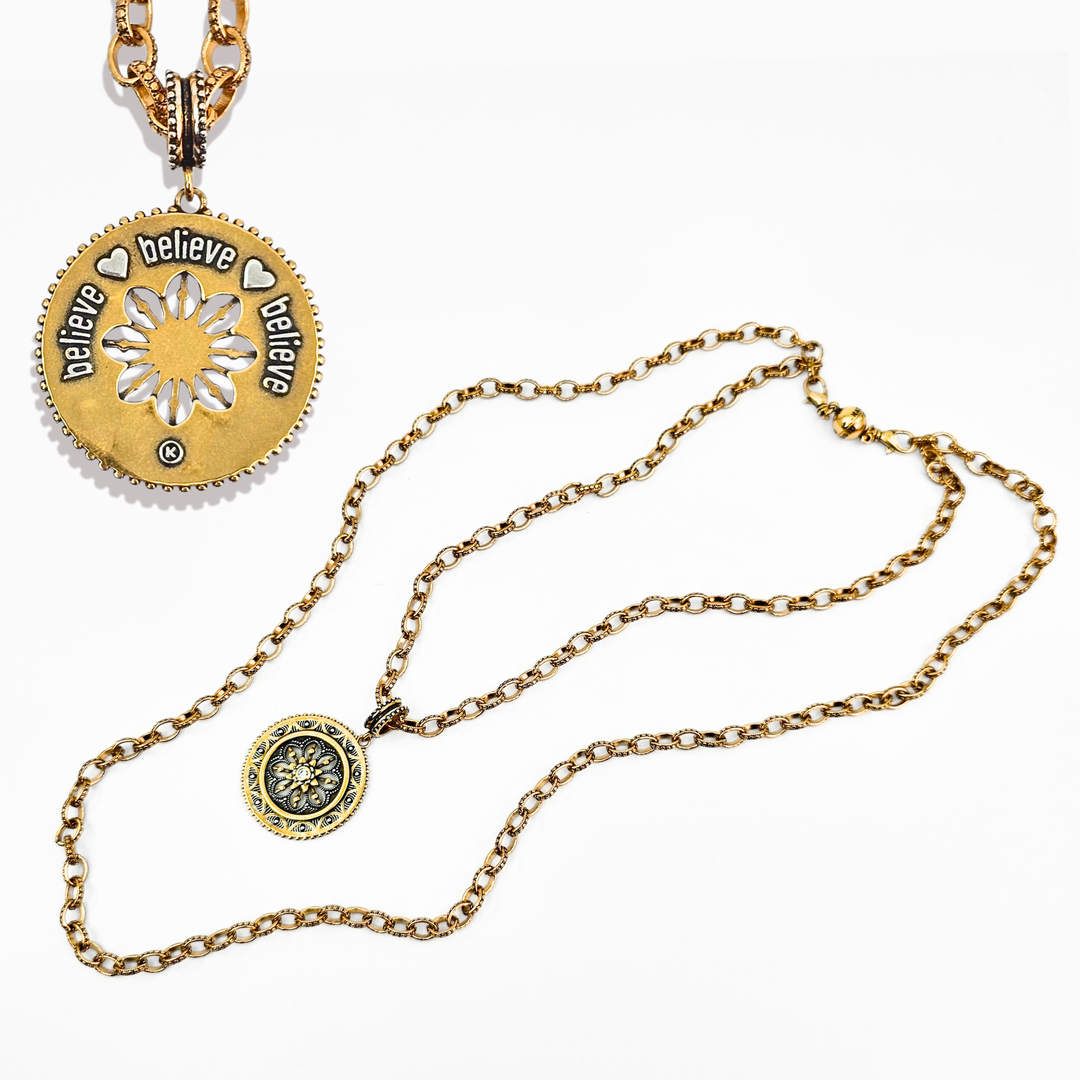 Believe Mandala Crystal Statement Necklace