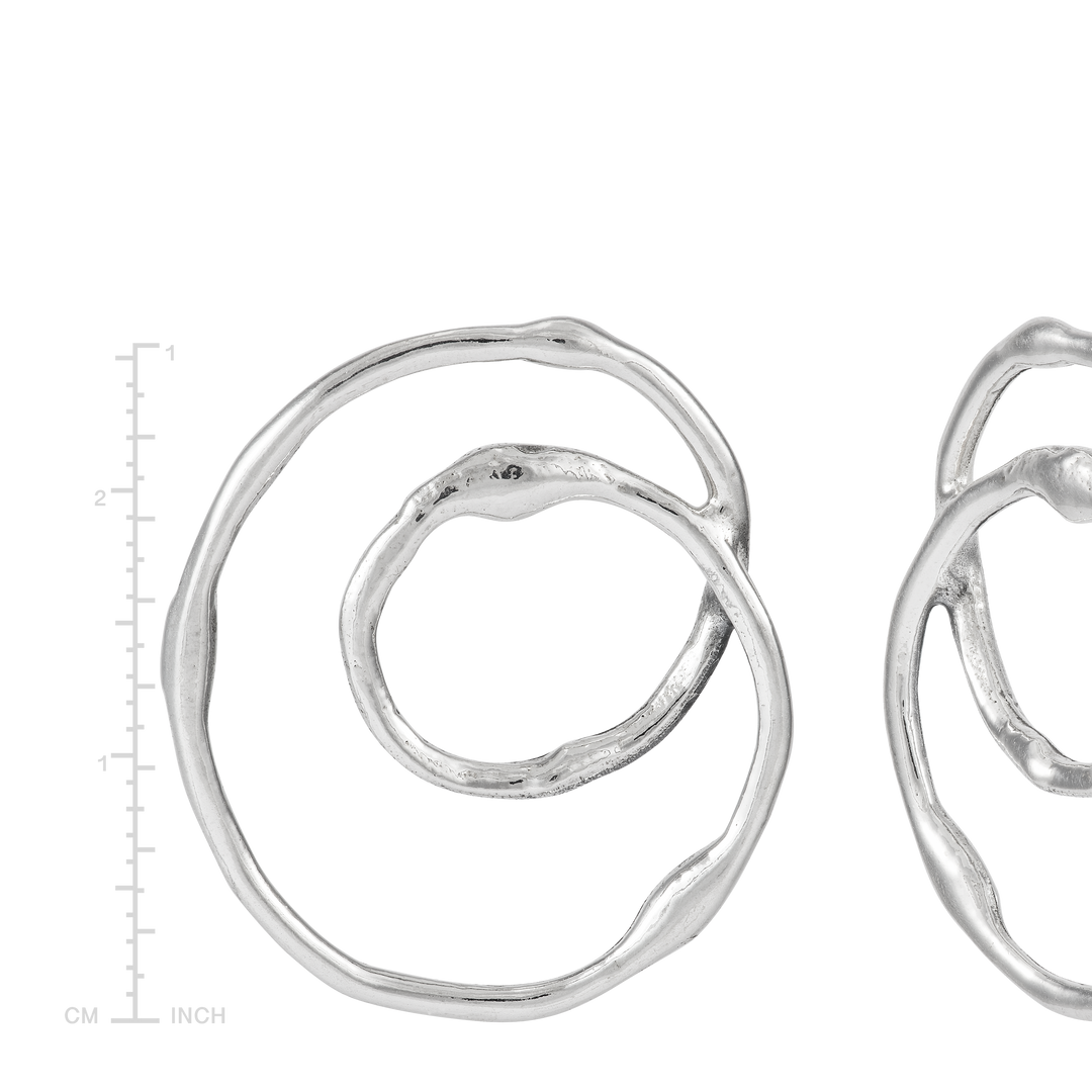 'Serene Swirl' Sterling Silver Drop Earrings