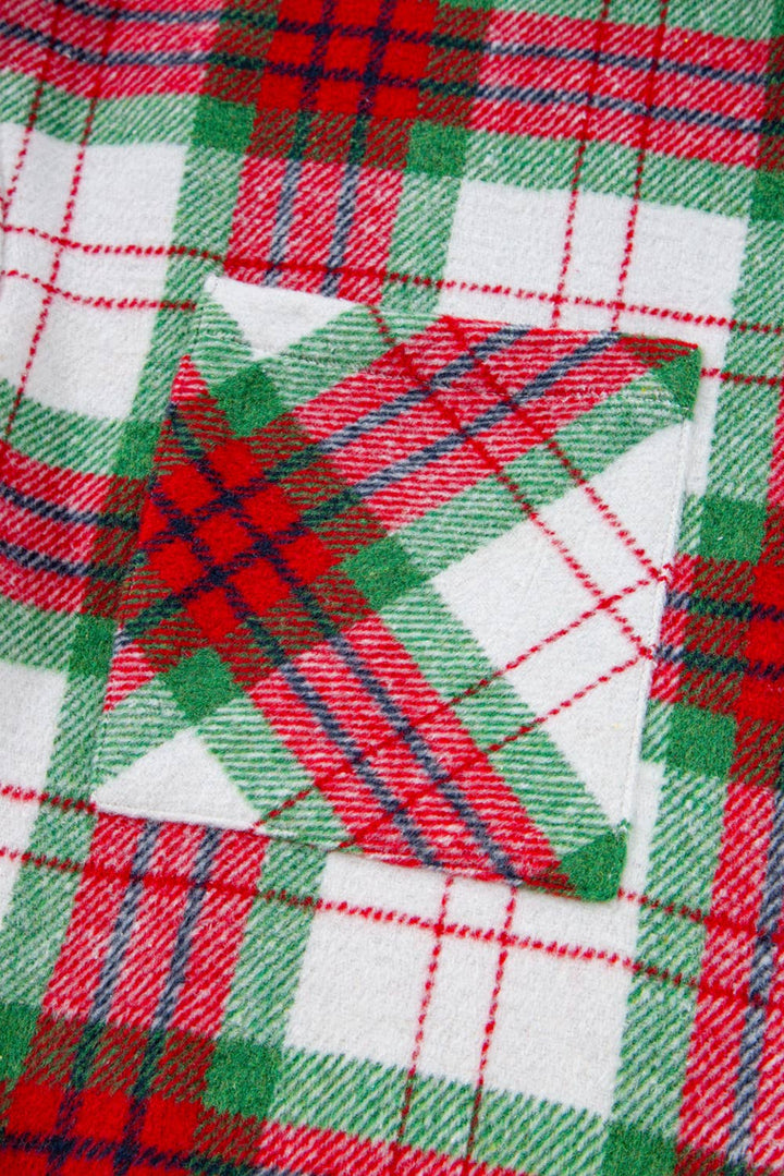Christmas Plaid Long Sleeve Shacket | S-XL
