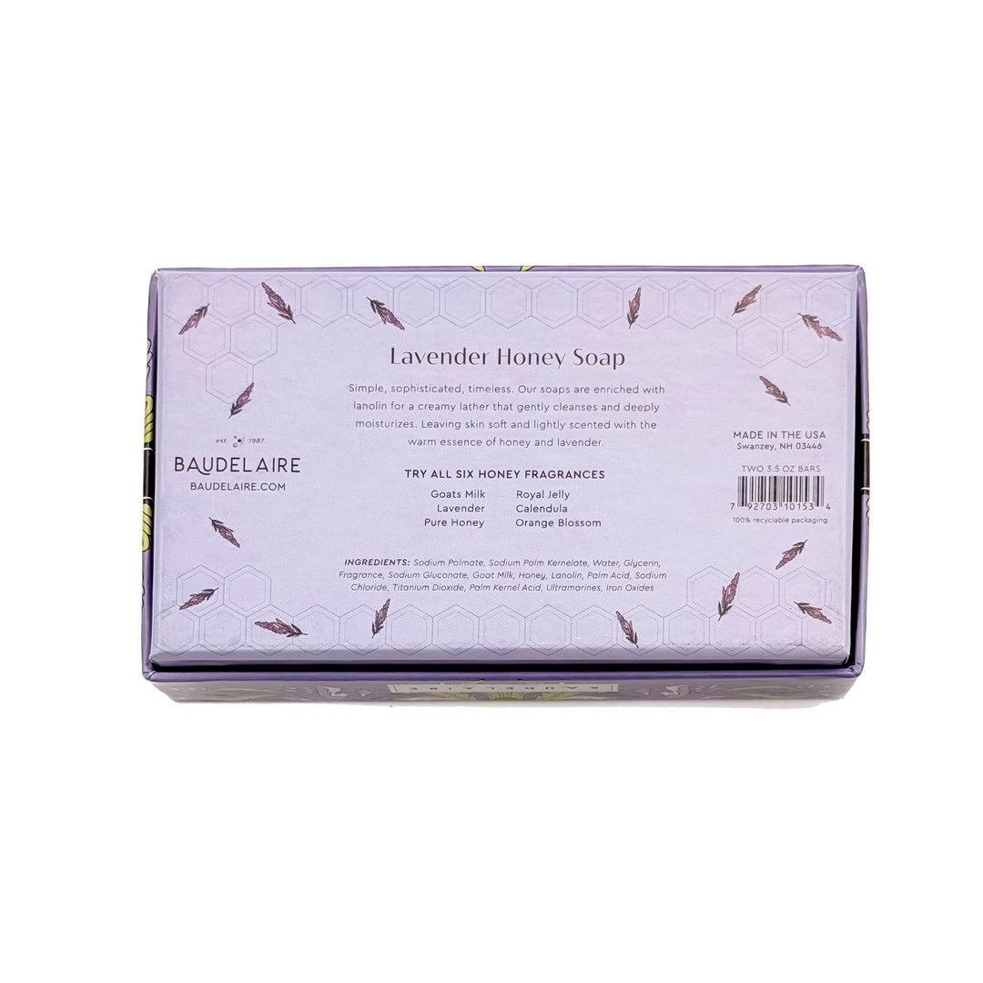 Lavender Honey Soap 3.5oz – 2 Bar Gift Box