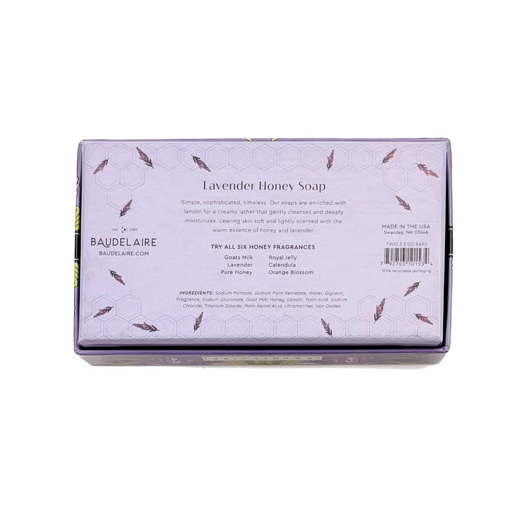 Lavender Honey Soap 3.5oz – 2 Bar Gift Box