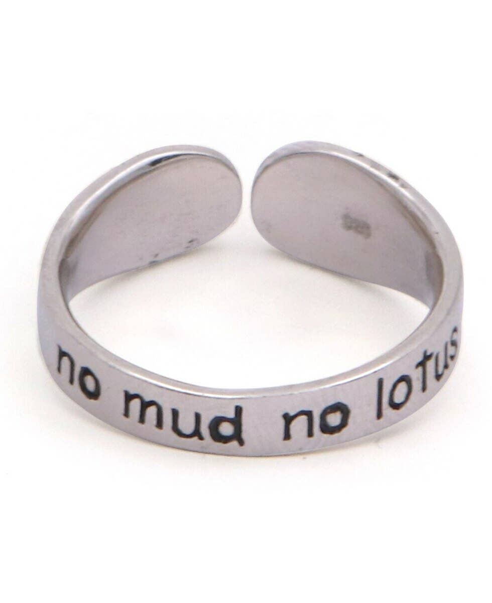 No Mud No Lotus Inspirational Mantra Ring