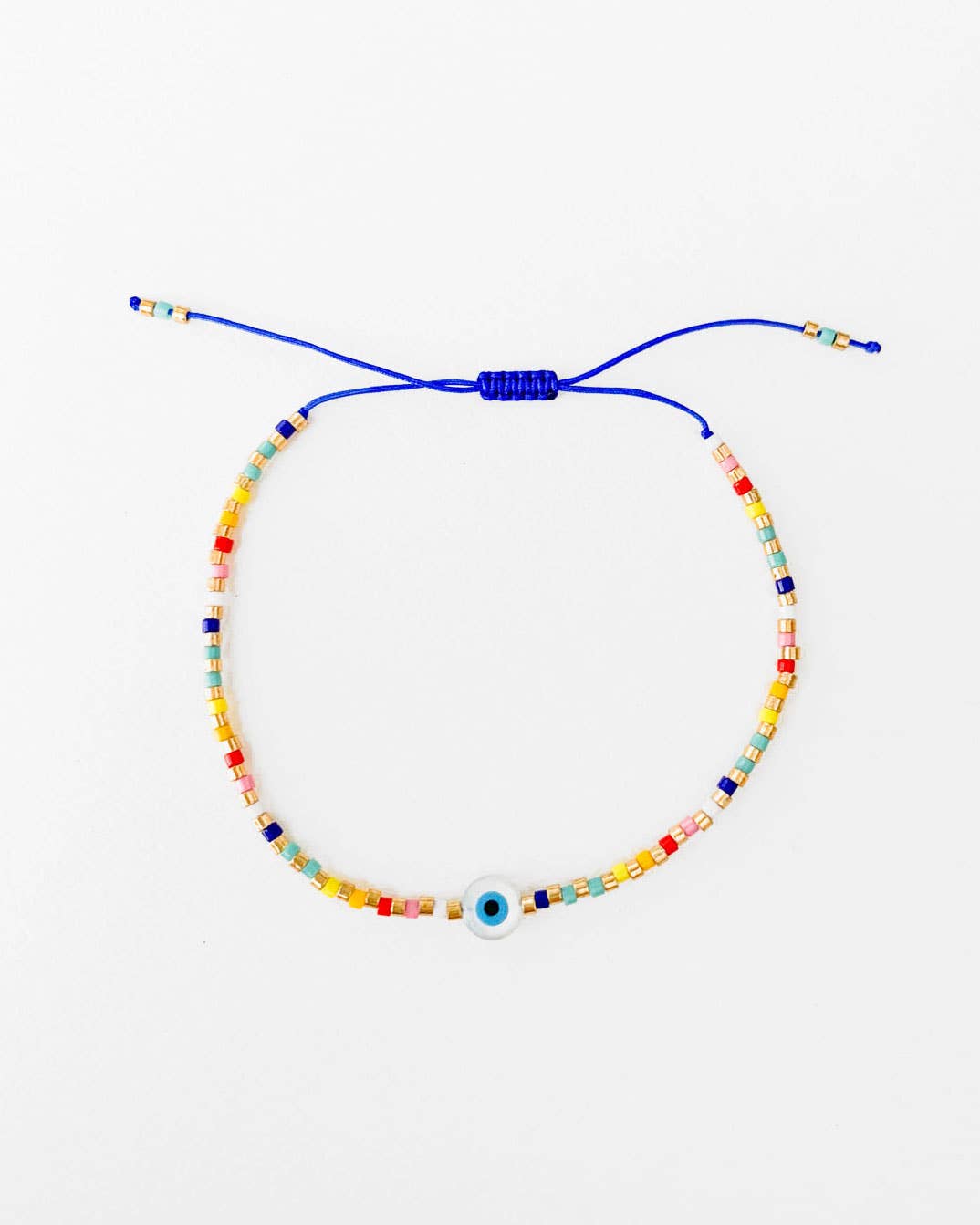 Evil Eye Beaded Bracelet, Rainbow