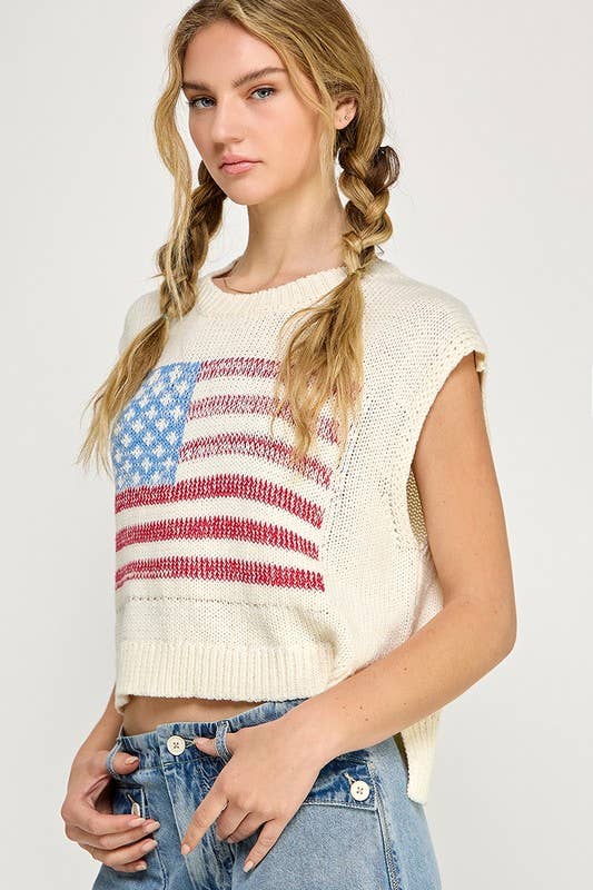 Sweater Vest w/ American Flag