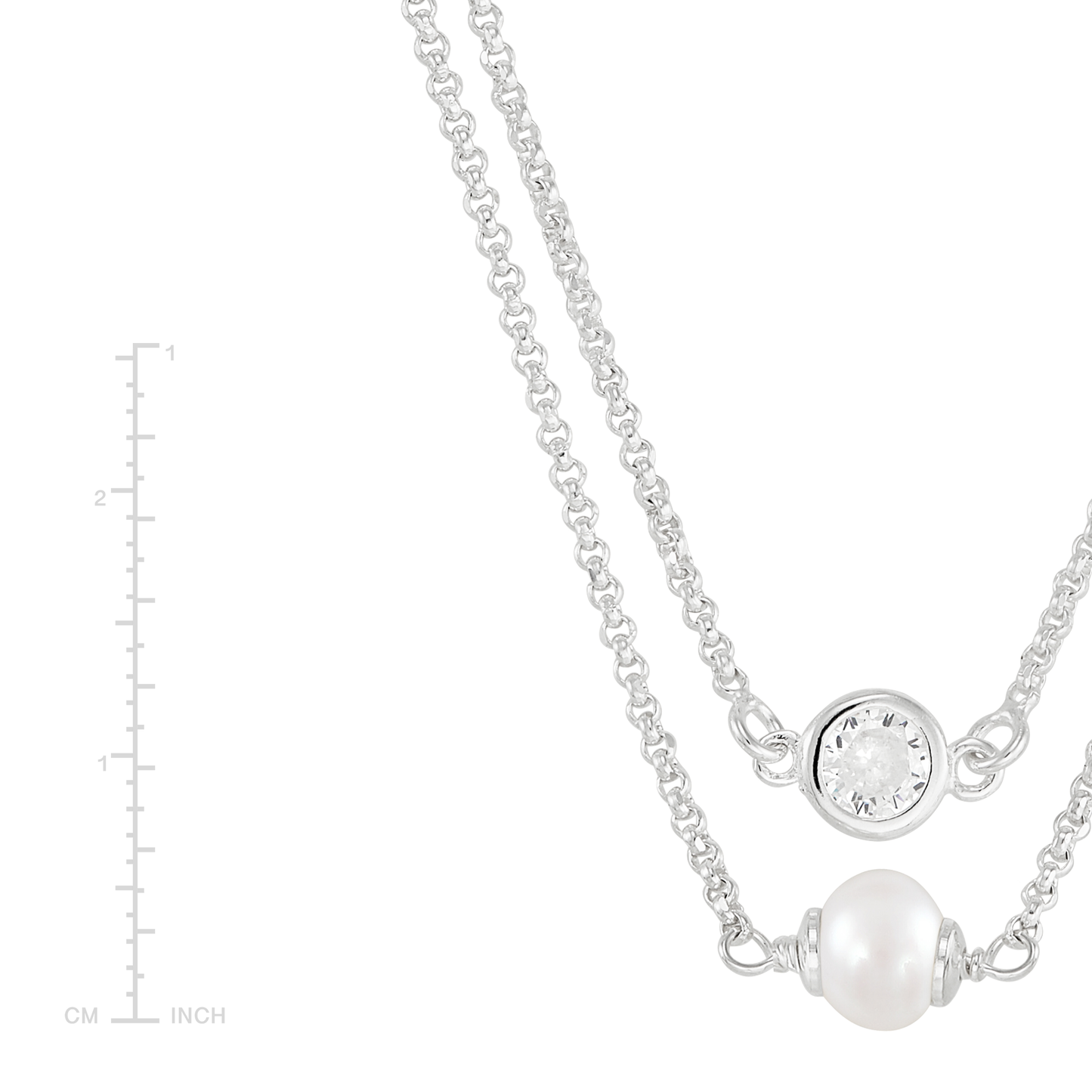 Silpada Double Duty Necklace, Cubic Zirconia, Pearl & Silver