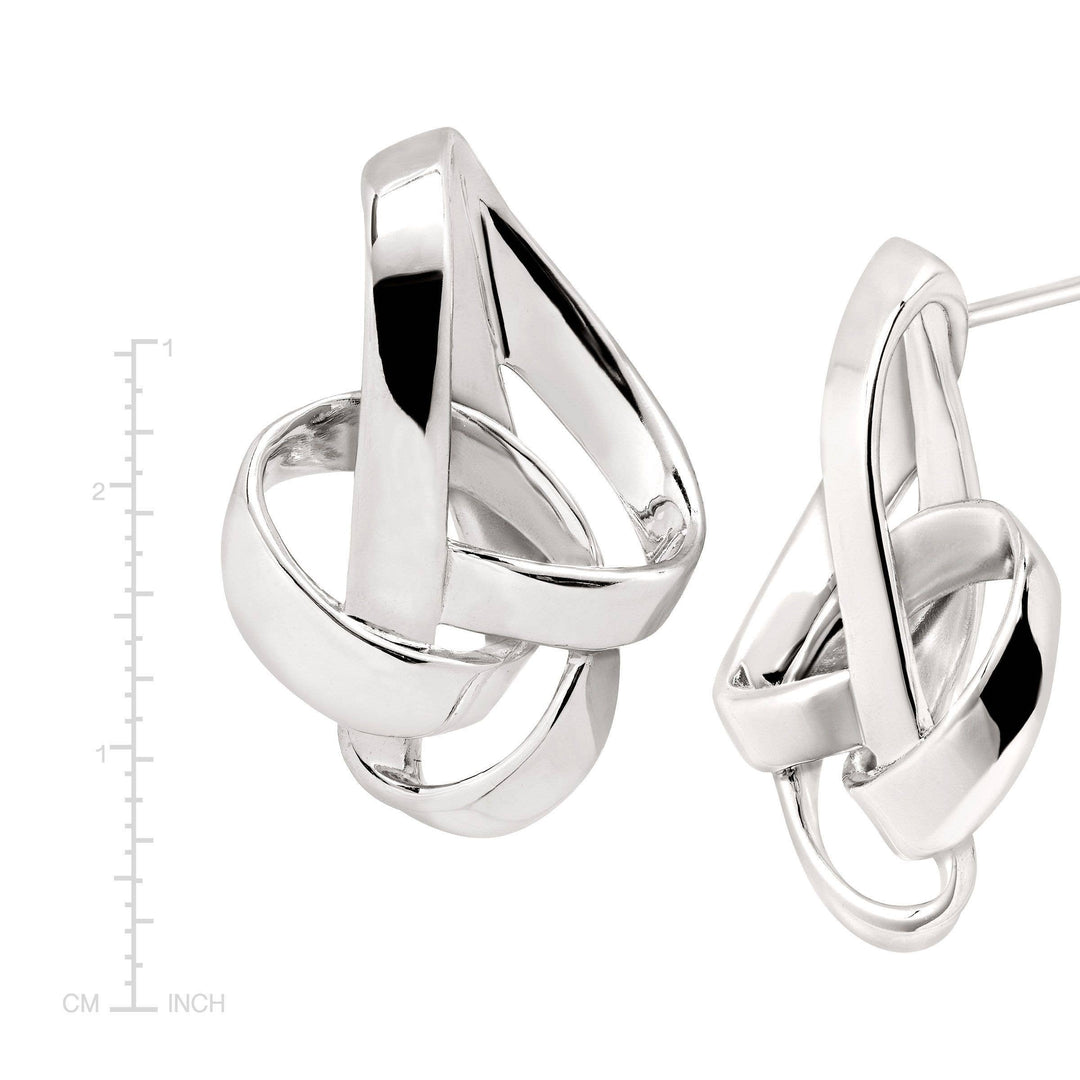 'Tied Up' Knotted Earrings in Sterling Silver