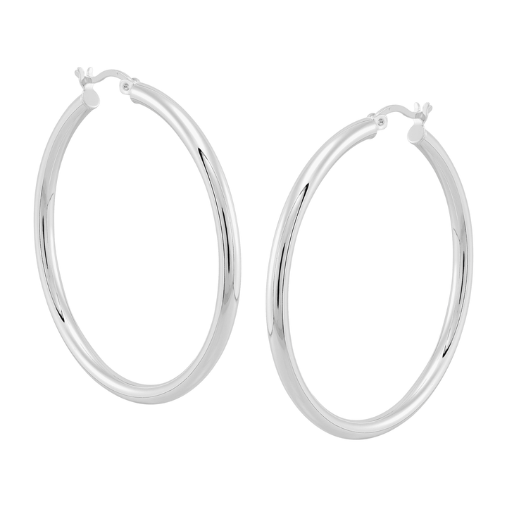 'Smooth Falling' Hoop Earrings in Sterling Silver