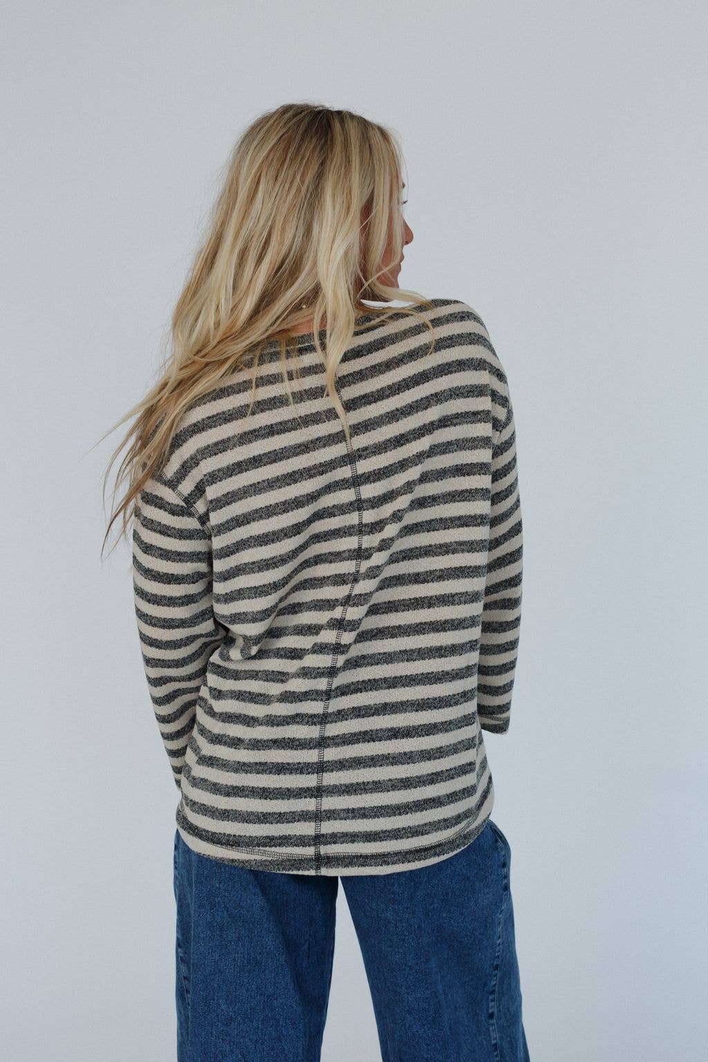 Endless Love Striped Top - Charcoal