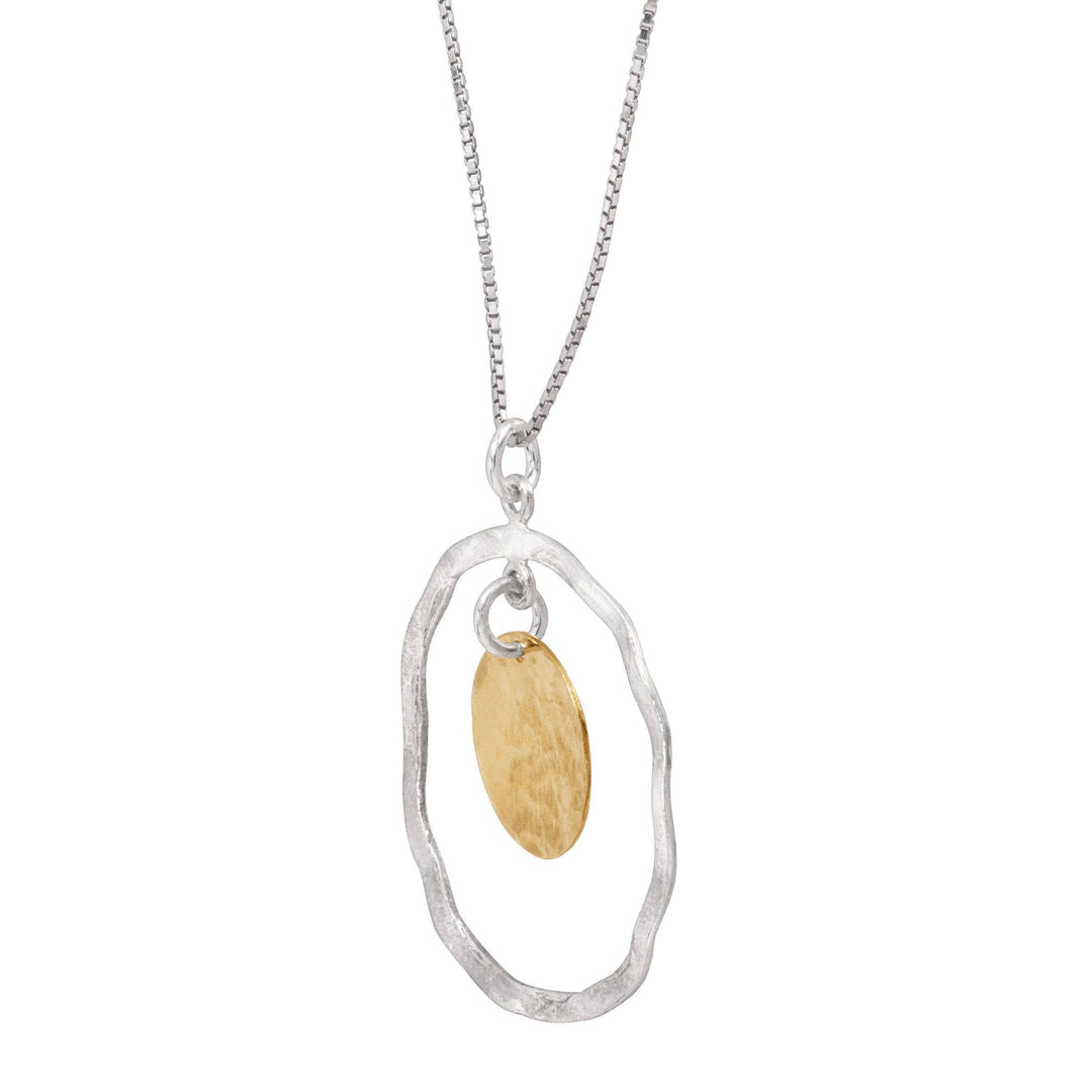 'Marbella' Disc Pendant in Sterling Silver