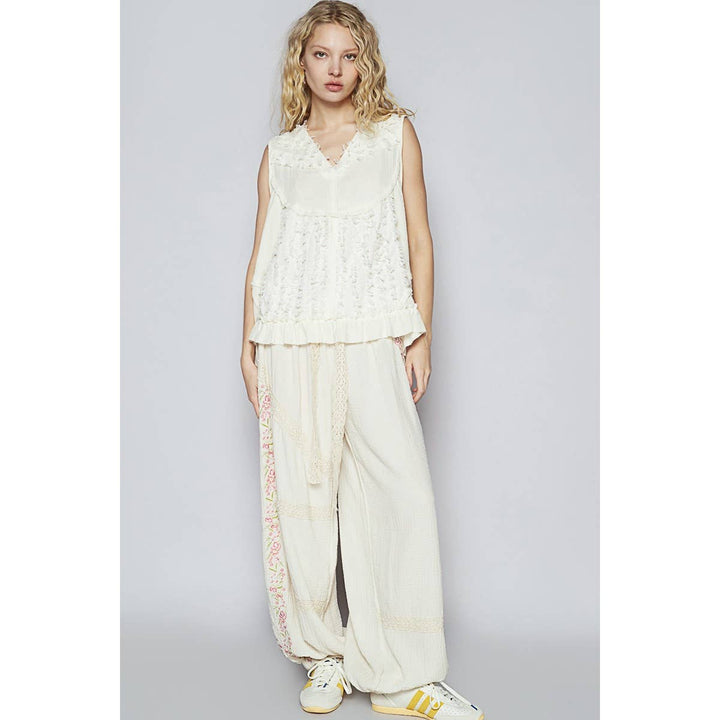 Sleeveless Textured Woven Top
