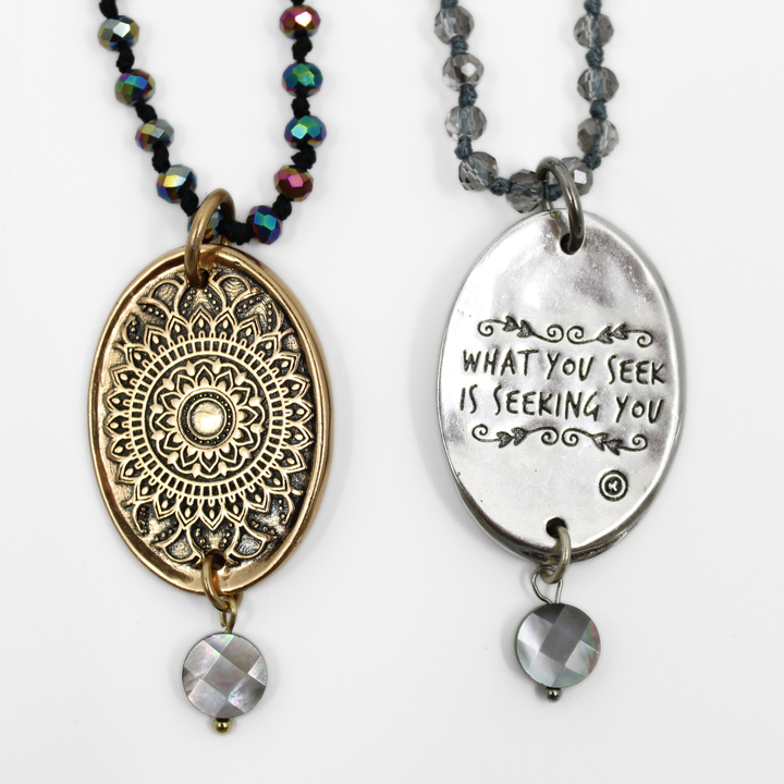 What You Seek Crystal & Abalone Layering Necklace Set