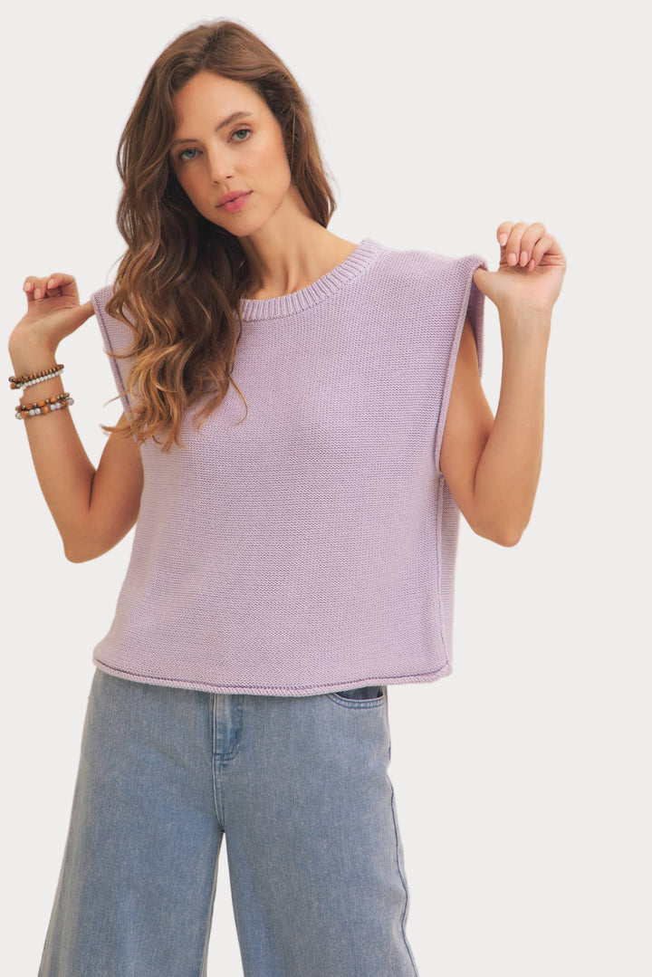 Relaxed Fit Sweater Vest | Sleeveless Knit