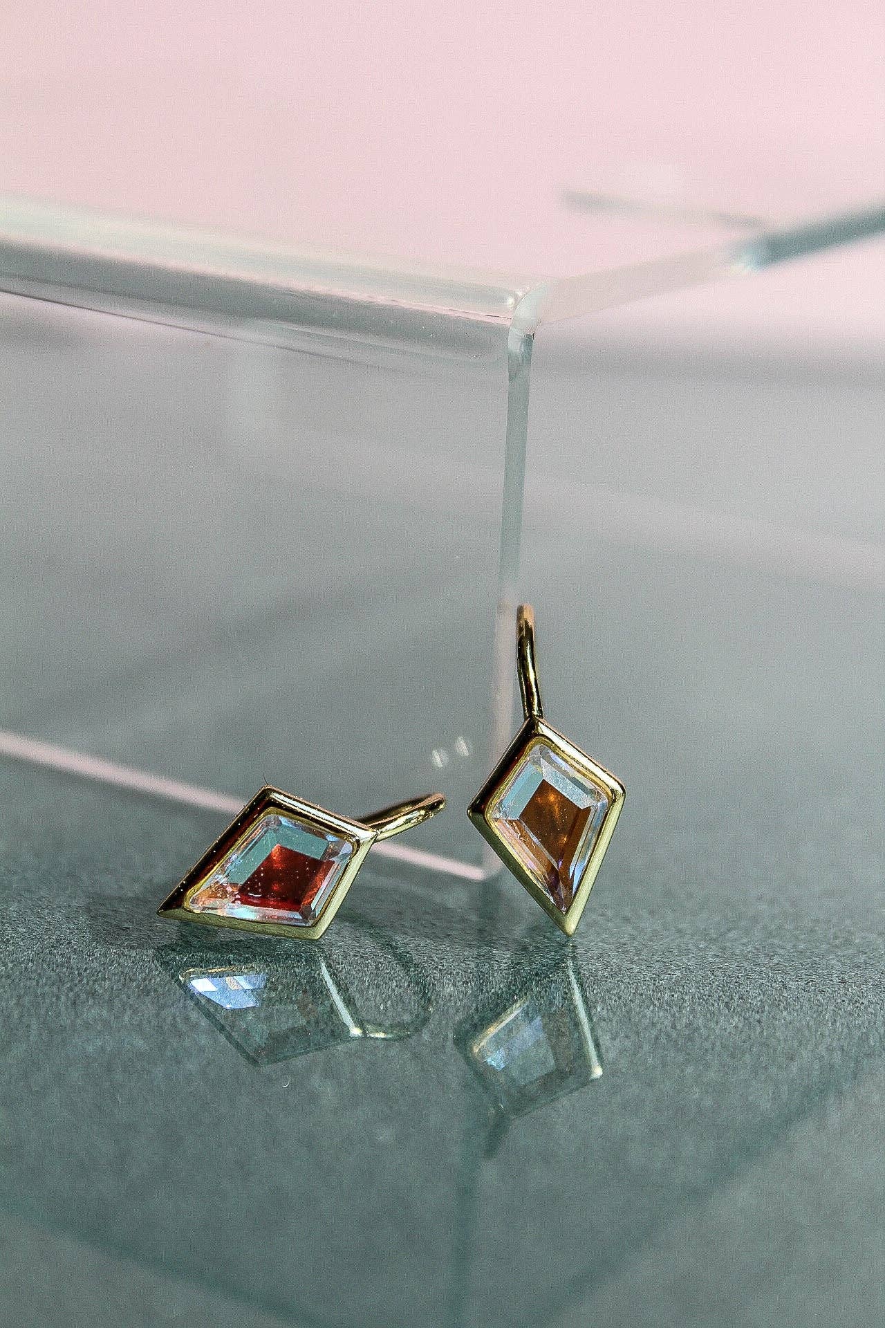 Kite Leverback Earrings in Angel Aura Quartz