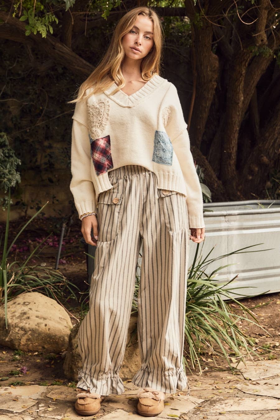 Striped Wide Leg Pants