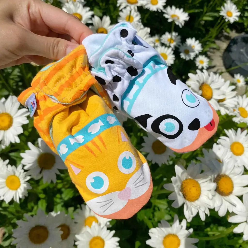 Kitten & Puppy Non-Slip Mismatched Baby Booties