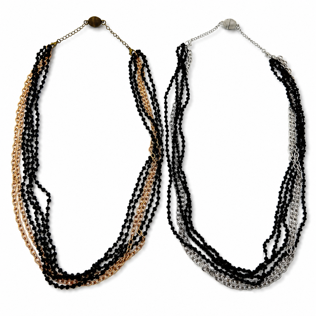 Multistrand Beaded & Chain Layering Necklace